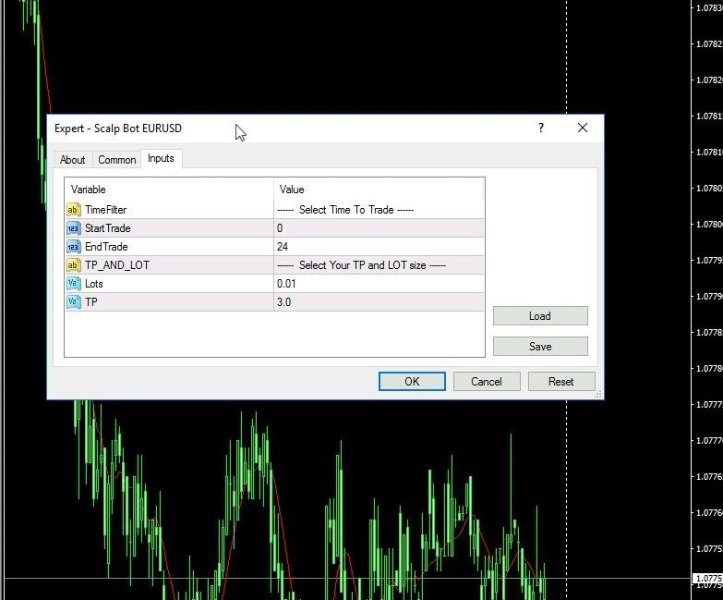 Scalp Bot EURUSD MT4 chart 1